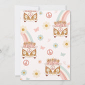 Twee Groovy Retro Floral Rainbow 2e verjaardag Kaart (Achterkant)