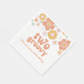 Twee Groovy Retro Floral tweede verjaardag Napkins Servet (Hoek)