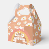 Twee Groovy Retro Hippie Daisy Girl Birthday Bedankdoosjes (Achterkant)