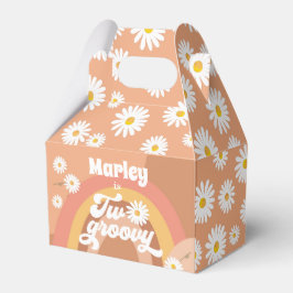 Twee Groovy Retro Hippie Daisy Girl Birthday Bedankdoosjes