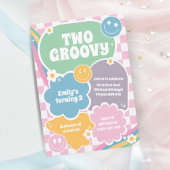 Twee Groovy Retro Hippie Tweede Verjaardag Kaart