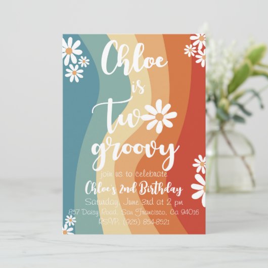 Twee Groovy Retro Kaart (Staand voorkant)