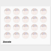 Twee Groovy Retro pastel Floral 2de verjaardag Ronde Sticker (Vel)