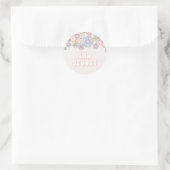 Twee Groovy Retro pastel Floral 2de verjaardag Ronde Sticker (Tas)