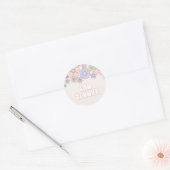 Twee Groovy Retro pastel Floral 2de verjaardag Ronde Sticker (Envelop)