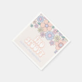 Twee Groovy Retro pastel Floral 2de verjaardag Servet (Hoek)