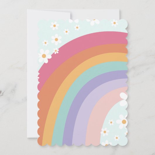 Twee Groovy Retro Rainbow 2e Birthday Uitnodiging (Achterkant)