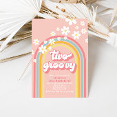 Twee Groovy Retro Rainbow 2e verjaardag Kaart