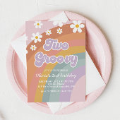 Twee Groovy Retro Rainbow 2e verjaardag Kaart