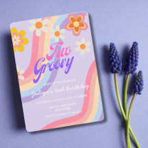 Twee Groovy Retro Rainbow 2e verjaardag