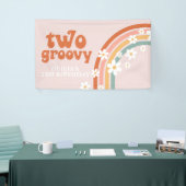 Twee Groovy Retro Rainbow Daisy Birthday Banner (Beurs)