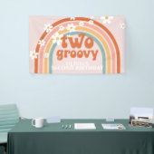 Twee Groovy Retro Rainbow Daisy Birthday Banner (Beurs)