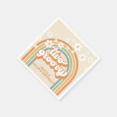 Twee Groovy Retro Rainbow Daisy Birthday Servet (Hoek)
