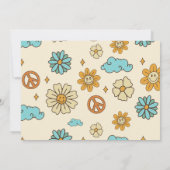 Twee Groovy Retro Regenboog 2e Verjaardagsfeestfot Kaart (Achterkant)