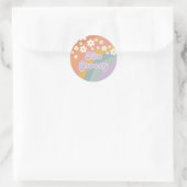 Twee Groovy Retro Regenboog Ronde Sticker (Tas)