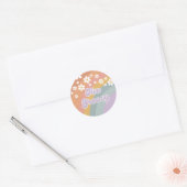 Twee Groovy Retro Regenboog Ronde Sticker (Envelop)