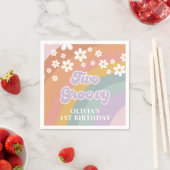 Twee Groovy Retro Regenboog Servet (Insitu)