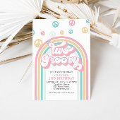 Twee Groovy Retro Summer Rainbow-uitnodiging Kaart