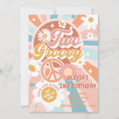 Twee Groovy Retro Sunshine Daisy Boho 2e Verjaarda Kaart (Voorkant)