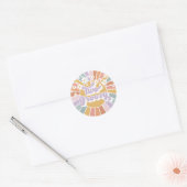 Twee Groovy Retro Sunshine Rainbow Daisy Classic R Ronde Sticker (Envelop)