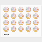 Twee Groovy Retro Sunshine Rainbow Daisy Ronde Sticker (Vel)