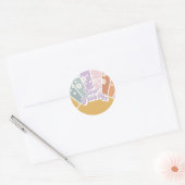 Twee Groovy Retro Sunshine Rainbow Daisy Ronde Sticker (Envelop)