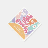 Twee Groovy Retro Sunshine Rainbow Daisy Servet (Hoek)