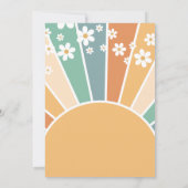 Twee Groovy Retro Sunshine Rainbow Daisy Uitnodigi Kaart (Achterkant)