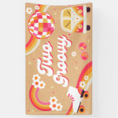 Twee Groovy Retro Verjaardag Banner (Verticaal)
