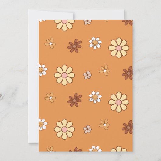 Twee groovy retro verjaardagsuitnodigingen kaart (Achterkant)