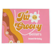 Twee groovy retro vintage tweede verjaardag groot cadeauzakje (Voorkant)