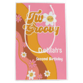 Twee groovy retro vintage tweede verjaardag medium cadeauzakje (Voorkant)