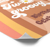 Twee Groovy Retro Welkom Hippie Daisy Birthday Poster (Hoek)