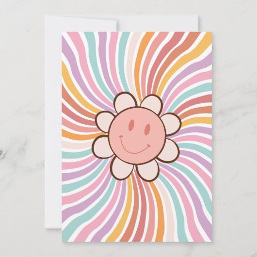 Twee Groovy Retro Zomer 2e Verjaardag Uitnodiging (Achterkant)