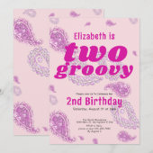 Twee Groovy Roze Bloemen Paisley Hippie Theme Kaart (Voorkant / Achterkant)