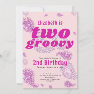 Twee Groovy Roze Bloemen Paisley Hippie Theme Kaart