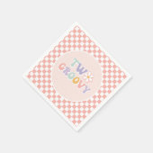 Twee Groovy Roze Daisy Checker Servet (Hoek)