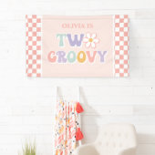 Twee Groovy Roze Daisy Schaker Spandoek (Insitu)