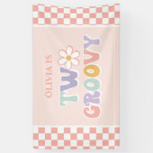 Twee Groovy Roze Daisy Schaker Spandoek (Verticaal)