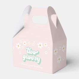 Twee Groovy Roze Daisy tweede verjaardag Favor Doo Bedankdoosjes