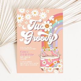 Twee Groovy Roze Madeliefje Regenboog Hippie 2e Ve Kaart