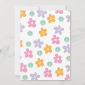 Twee groovy tweede verjaardag retro bloem vredesbu kaart (Achterkant)