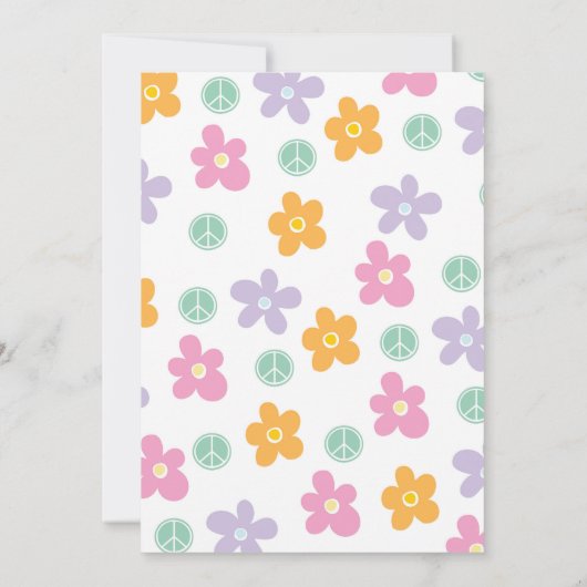 Twee groovy tweede verjaardag retro bloem vredesbu kaart (Achterkant)