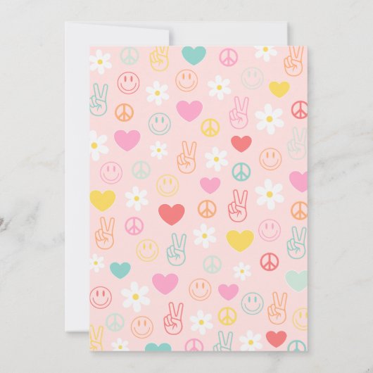 Twee groovy tweede verjaardag uitnodigen kaart (Achterkant)