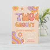 Twee Groovy Uitnodiging | Uitnodiging voor Groovy (Staand voorkant)
