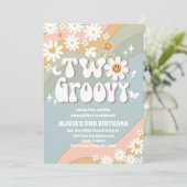 Twee Groovy uitnodigingen voor de 2e verjaardag (Staand voorkant)