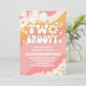Twee Groovy uitnodigingen voor de 2e verjaardag (Staand voorkant)