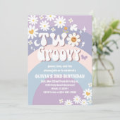 Twee Groovy uitnodigingen voor de 2e verjaardag (Staand voorkant)