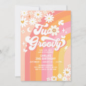 Twee Groovy Verjaardag Daisy Hippie Verjaardag Kaart (Voorkant)