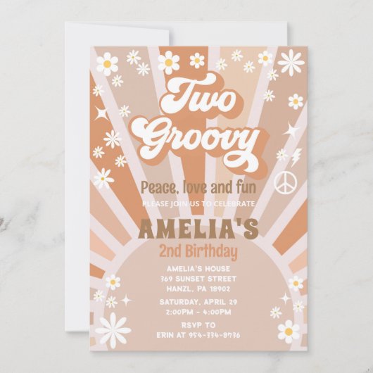 Twee groovy verjaardag uitnodiging (Voorkant)